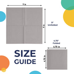 Silver Beverage Napkins - 4.75 In. X 4.75 In. | 1800 Count