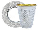Silver Kiddush Cup and Saucer Set (50)