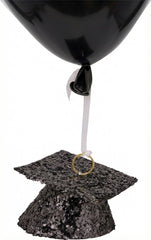 Glittering Graduation Cap Balloon Weight - Black