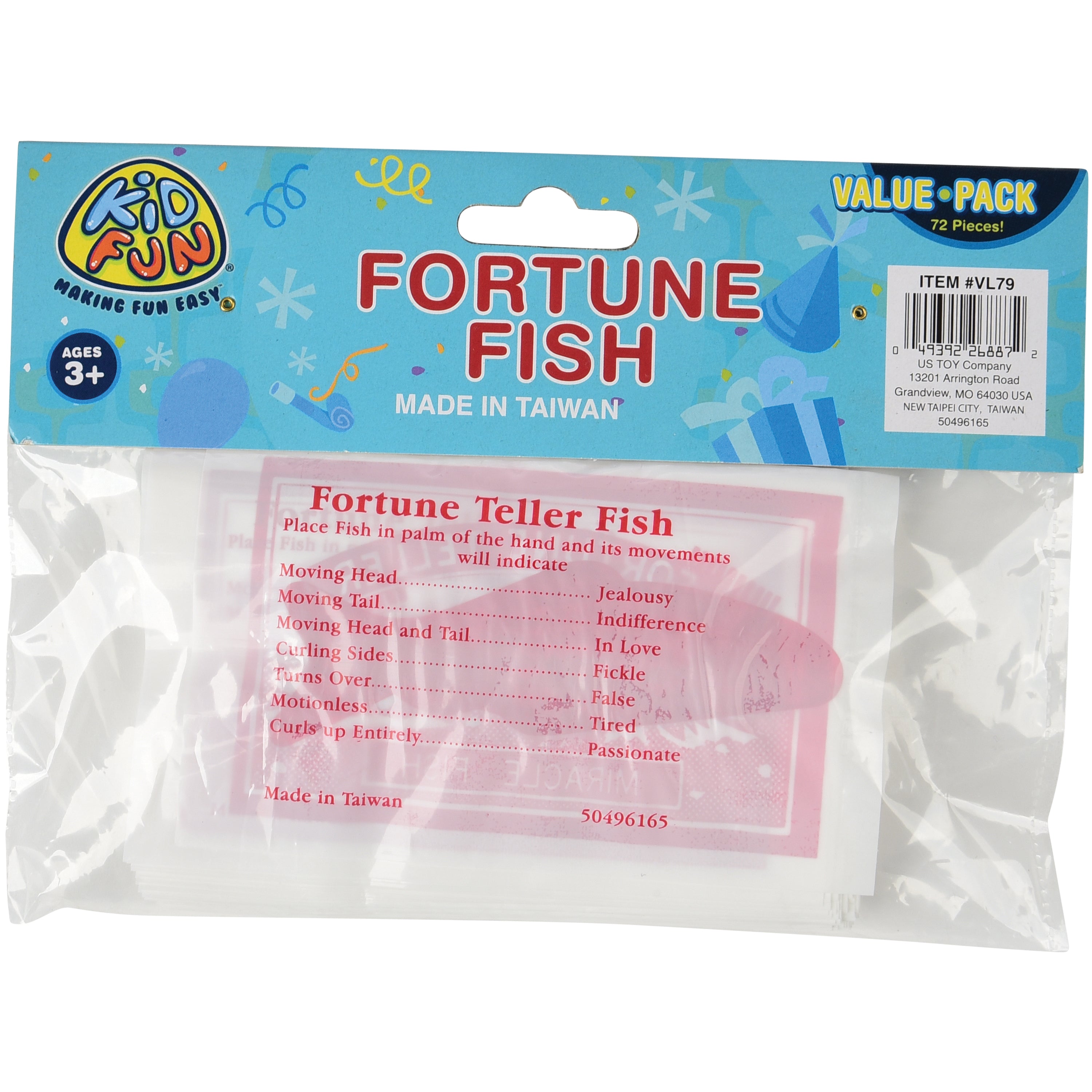 An unopened 72-Piece Value Pack of Taiwanese Fortune Fish party favors