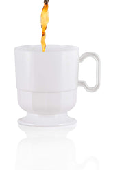 8 Oz. White Glazed Coffee Cup w/ Handle | 8 Count
