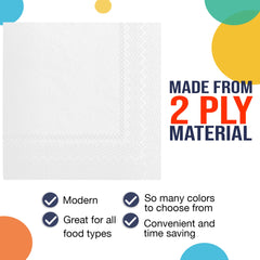 White Luncheon Napkins - 6.75 in. | 1800 Count