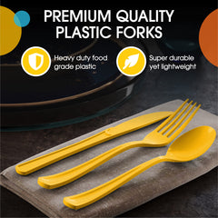 Yellow Cutlery Combo Set | 600 Forks 600 Spoons And 600 Knives - 7.5 in.