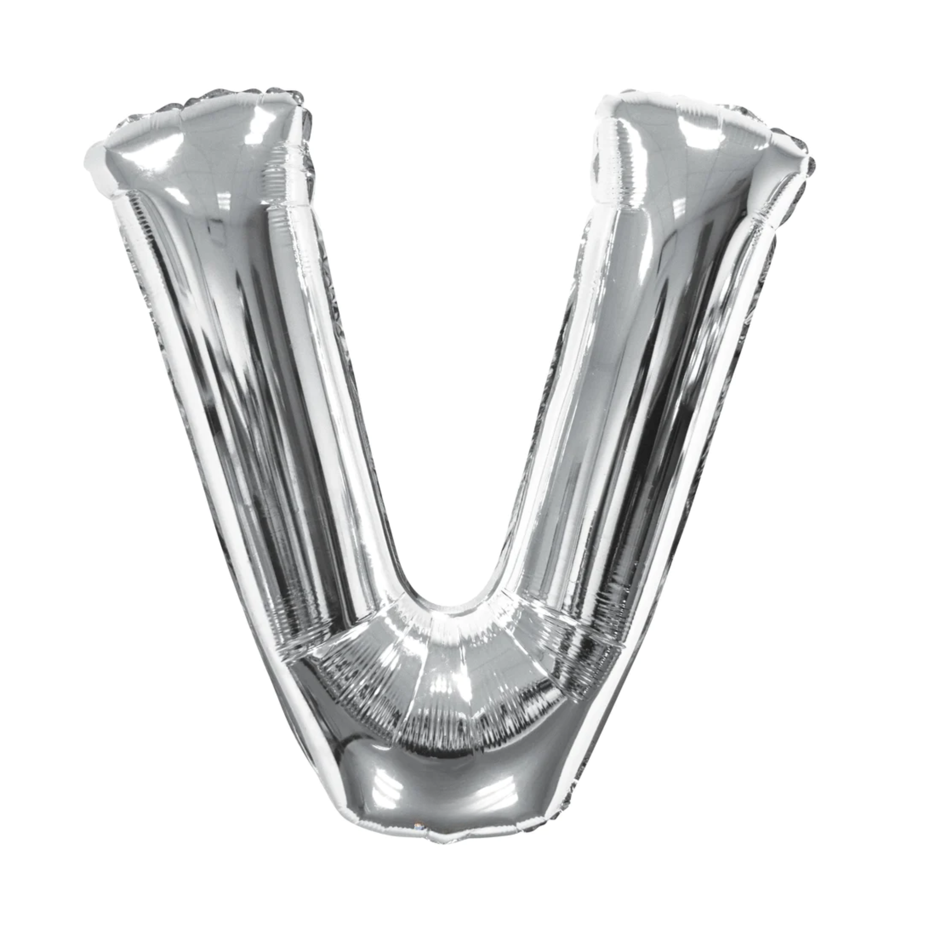 34" Letter V Silver Mylar Balloon