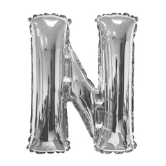 34" Letter N Silver Mylar Balloon