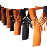 Black & Orange Drop Fringe Garland 20in. x 12'