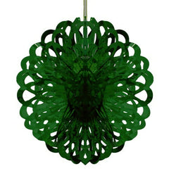 8in. Dark Green Foil Ball Decoration