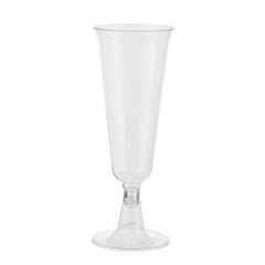 5 Oz. Clear Plastic Flute Glasses | 4 Count