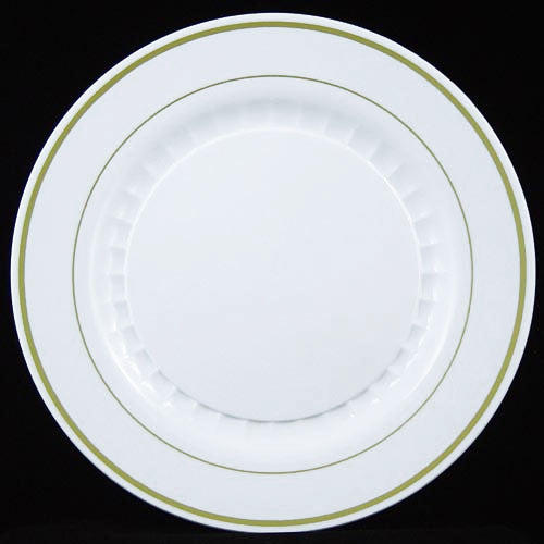 10 In. White/Gold Elegance Plates | 10 Count