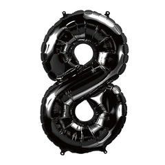 34 In. Black Number 8 Balloon