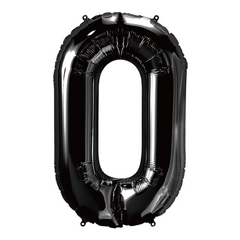 34 In. Black Number 0 Balloon