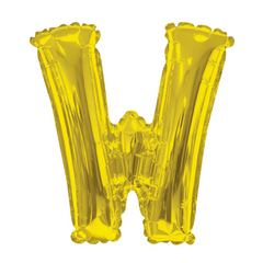 34 In. Gold Letter W Balloon