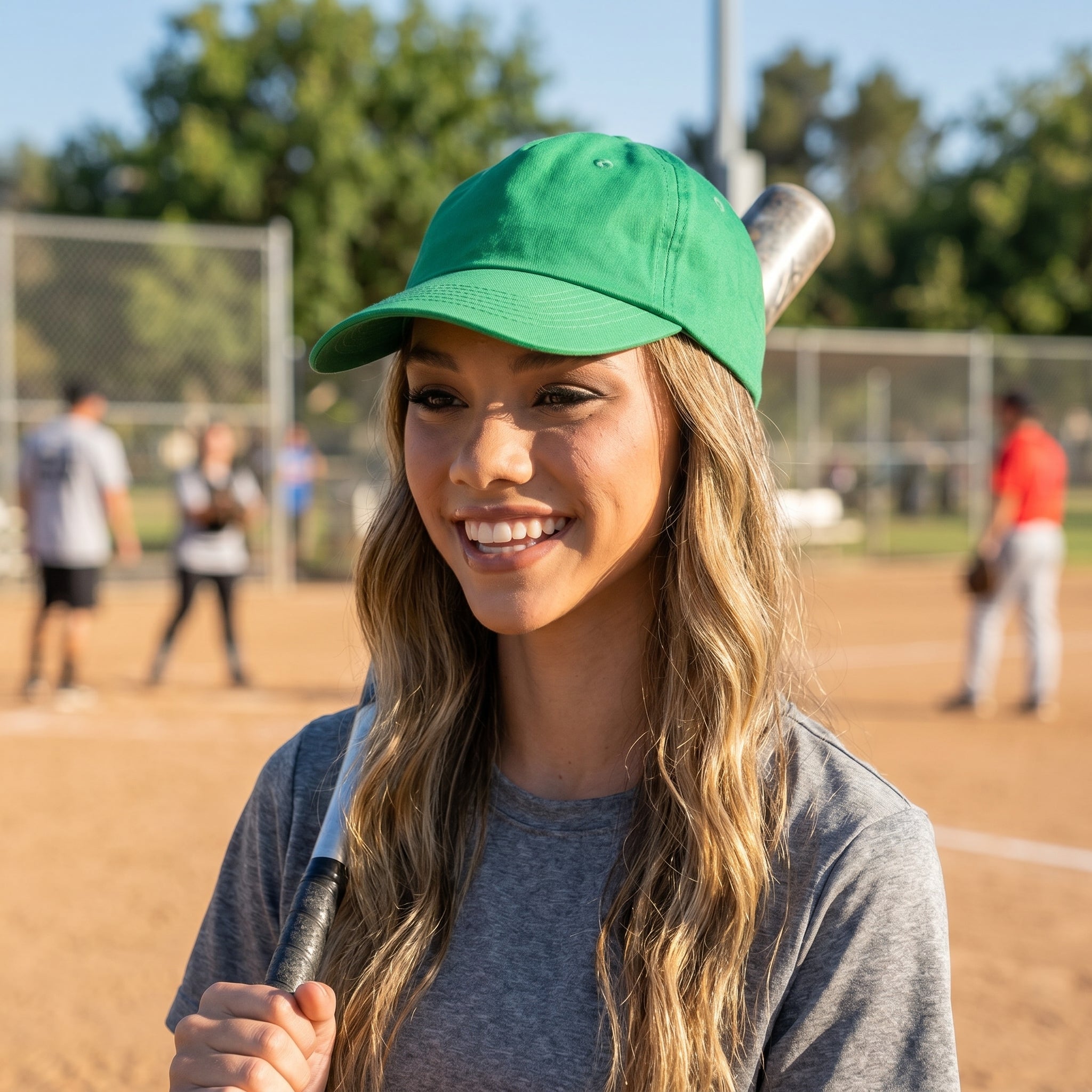 Green Baseball Cap - Plain Cotton Twill Blank Hat with Curved Brim, Unisex Classic 6-Panel Kelly Green Cap for Everyday Wear, Sports or Customization