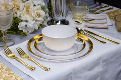 10 In. Gold Scratched Design Plastic Plates | 10 Count
