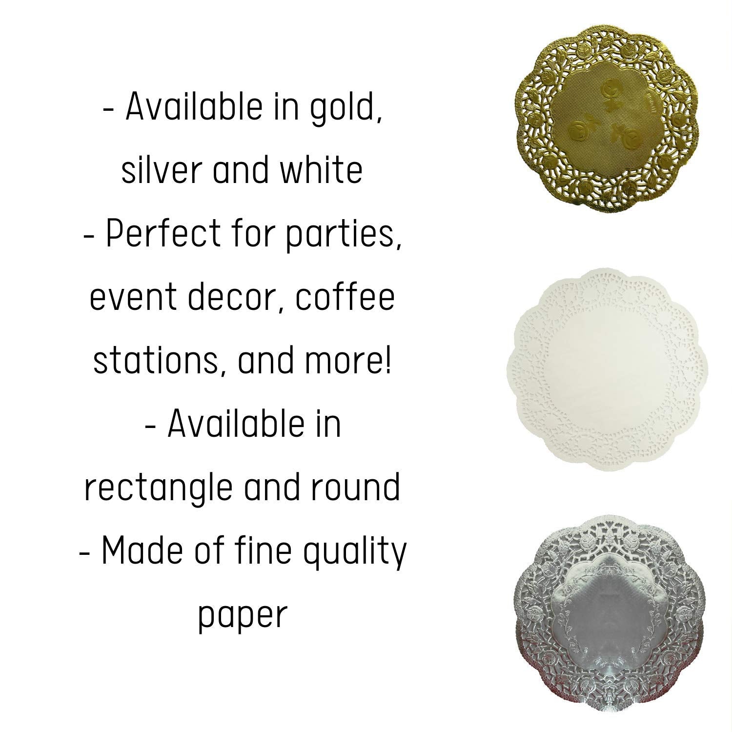 10 In. Round White Paper Doilies | 9 Count
