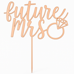 Rose Gold "Future Mrs." Cake Topper for Weddings