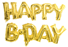 Happy Birthday Cursive Gold Balloon | 2 Count
