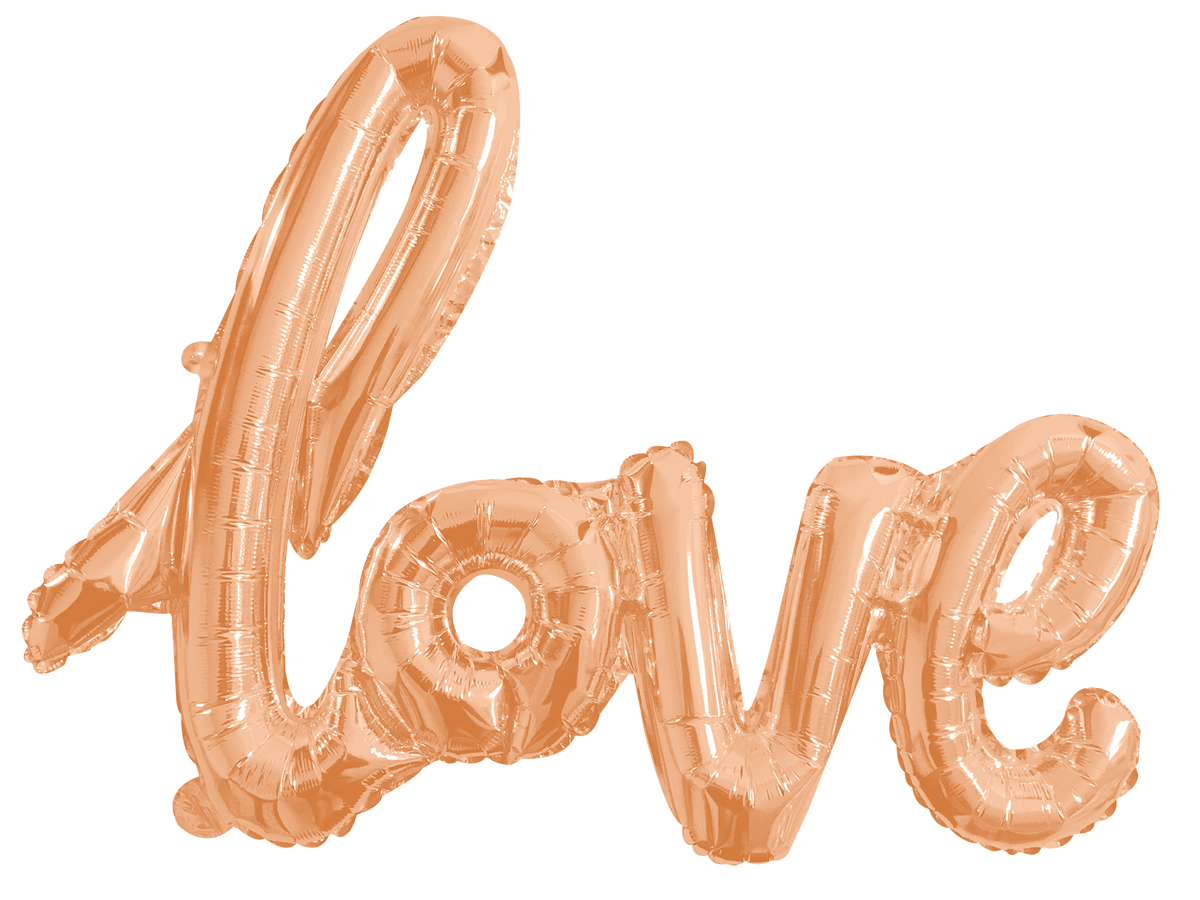 Love Cursive Rose Gold Balloon | 1 Count