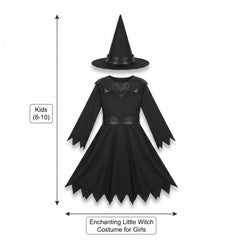 Enchanting Little Witch Costume for Girls (Size 8-10)