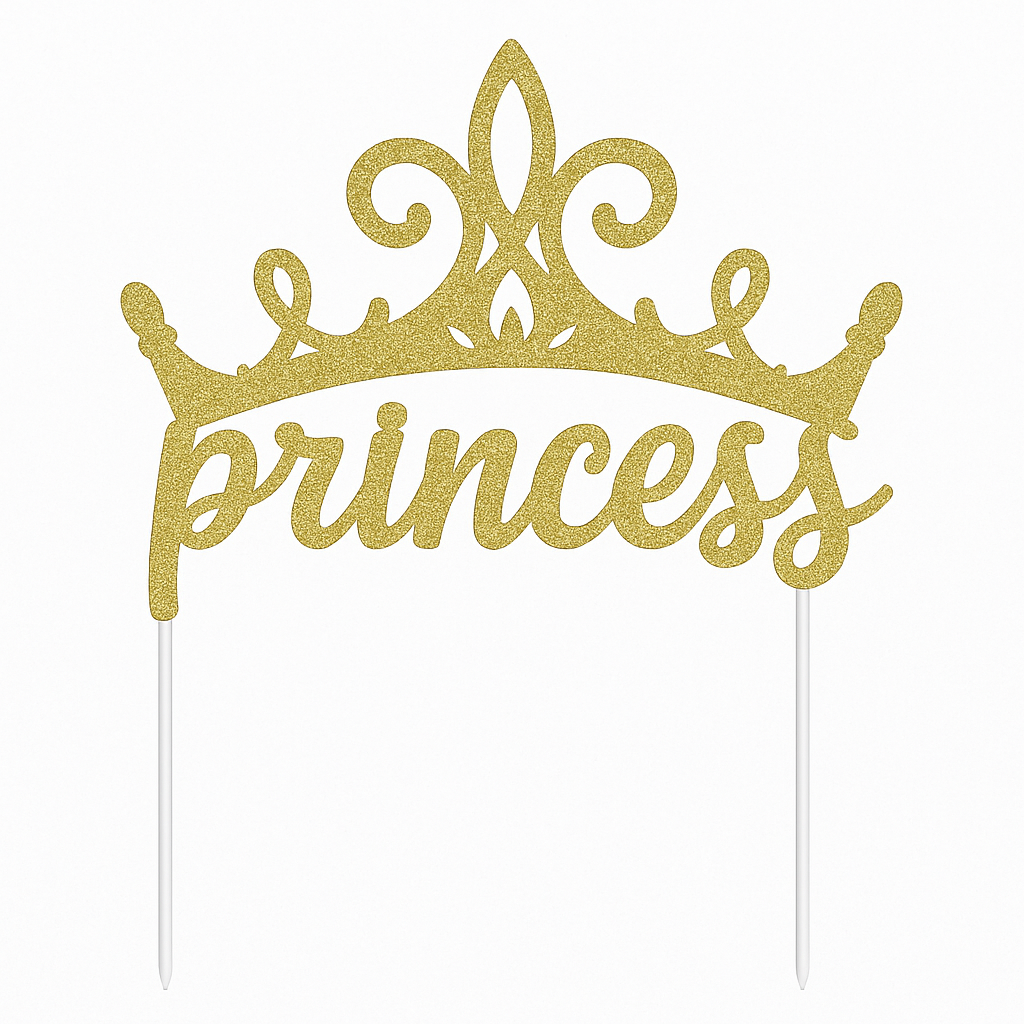 Disney Princess Glitter Cake Topper - "Once Upon A Time"