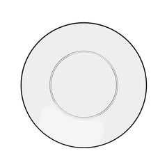 10 In. Classic Clear & Black Rim Design Plastic Plates | 120 Count