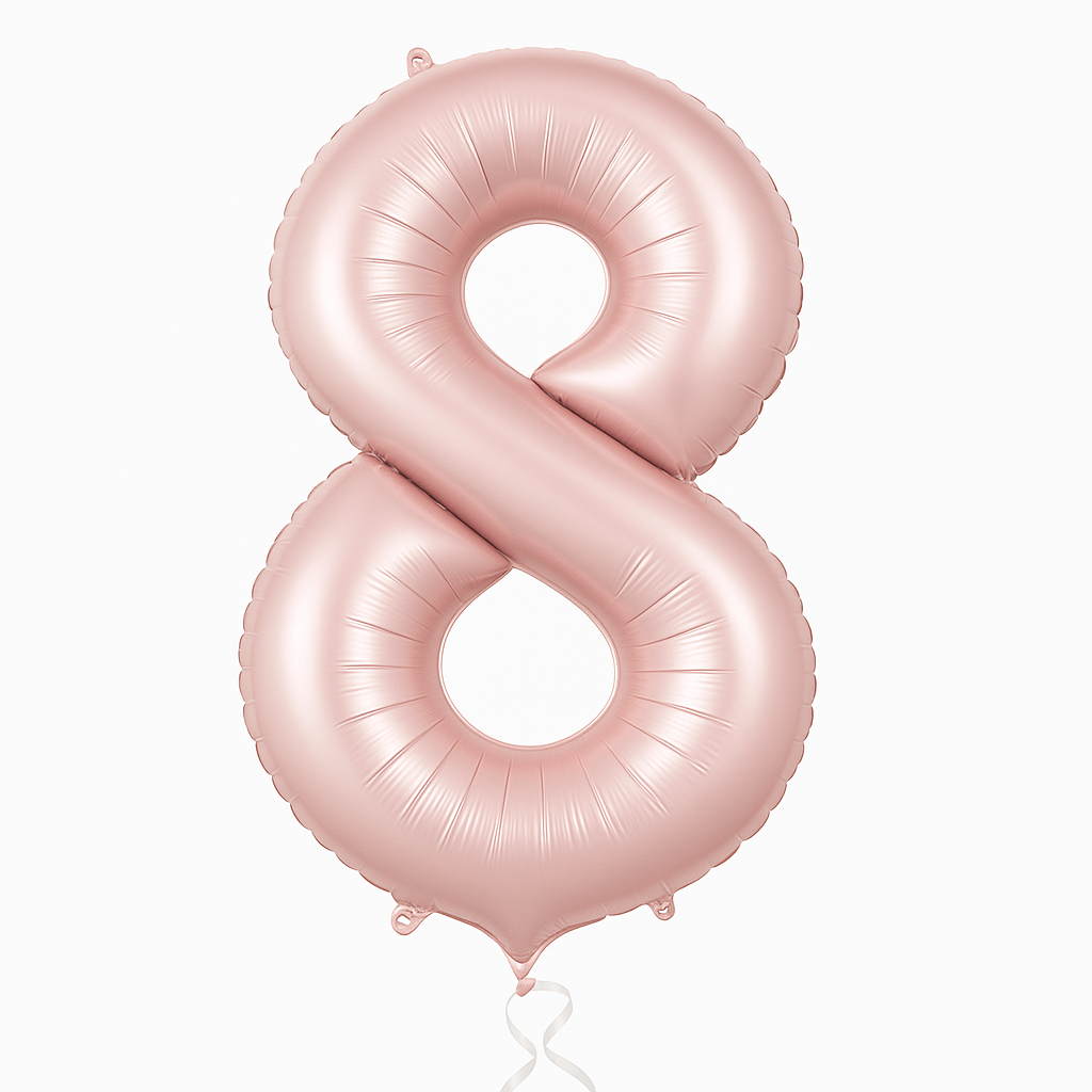 Blush Pink Metallic Number 8 Foil Balloon