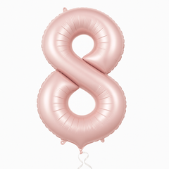 Blush Pink Metallic Number 8 Foil Balloon