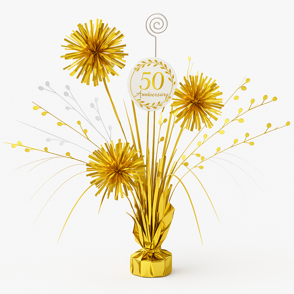 Golden 50th Anniversary Spray Centerpiece