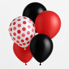 Festive Graduation Latex Balloons - Red & Black Mix (15 Pack)
