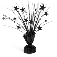 12-Inch Black Foil Star Spray Centerpiece