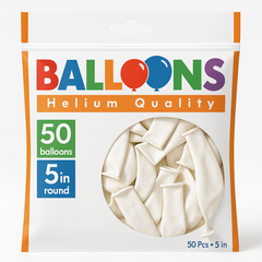 White Mini Latex Balloons, 5-Inch, 50-Pack