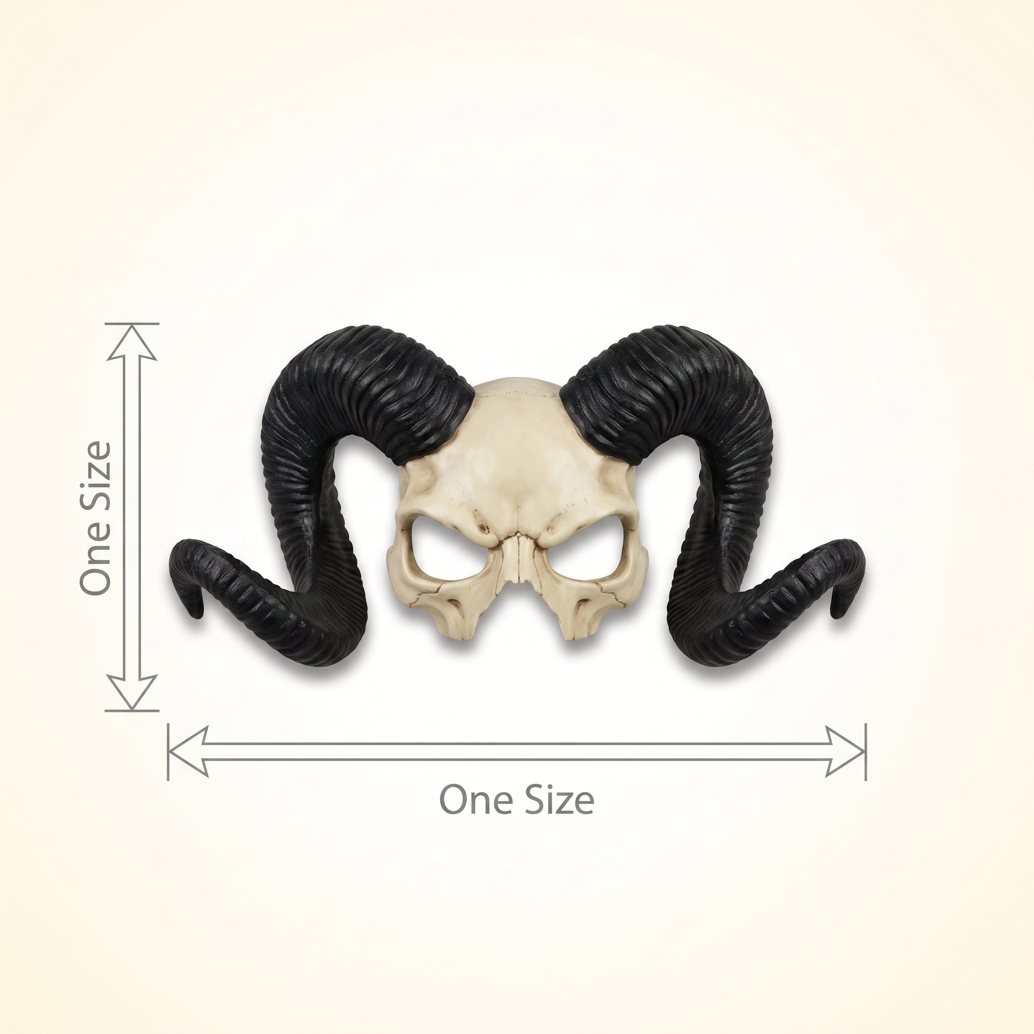 Ram Horned Skull Half Mask - Halloween Costume Accessory