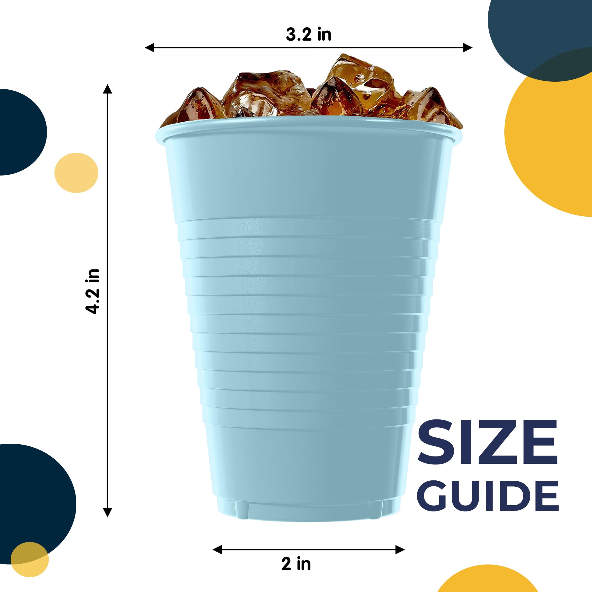 Little Gym - 12 Oz. Light Blue Plastic Cups | 100 Count