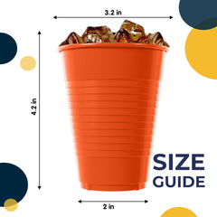 Little Gym - 12 Oz. Orange Plastic Cups | 100 Count
