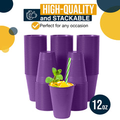Little Gym - 12 Oz. Purple Plastic Cups | 100 Count