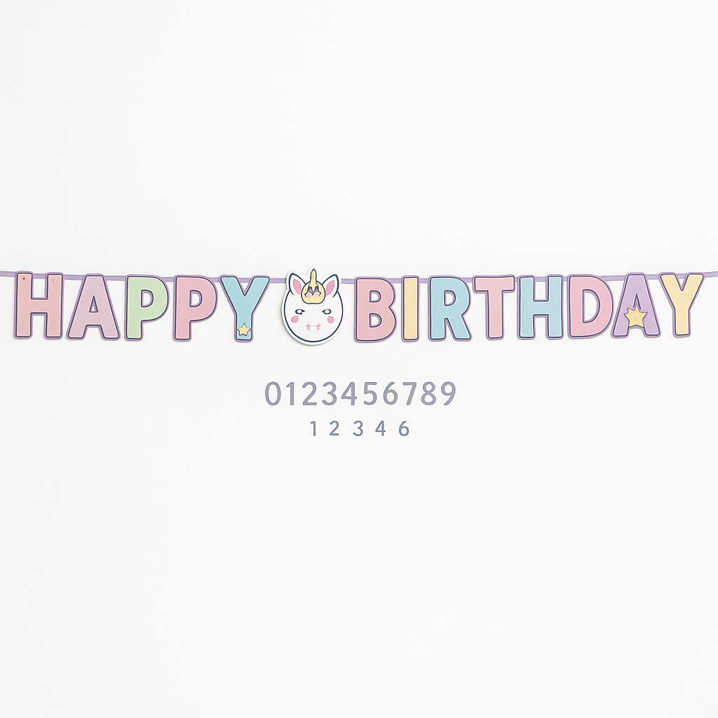 Enchanted Unicorn Add-An-Age Birthday Banner