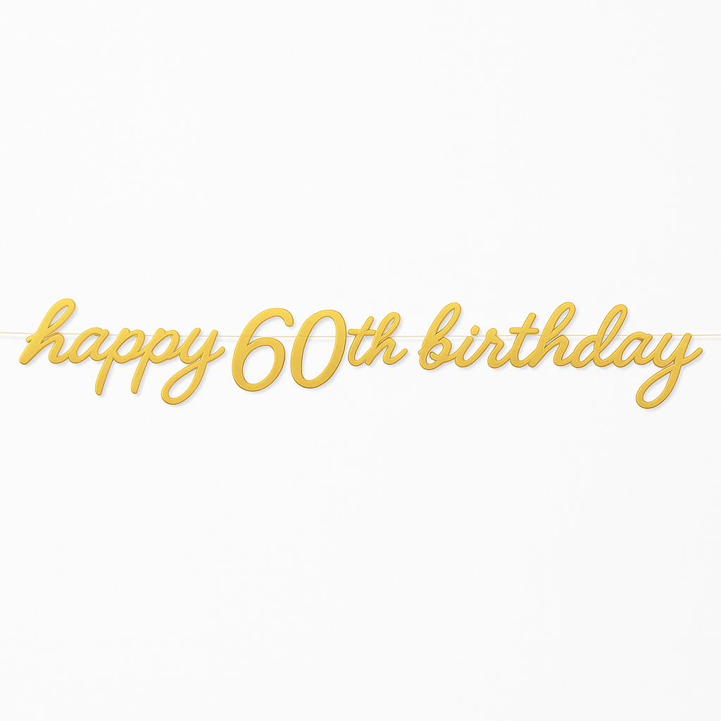Golden Age 60th Birthday Gold Letter Banner