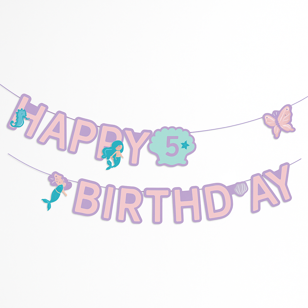 Mermazing Birthday Banner - Add Personalized Age