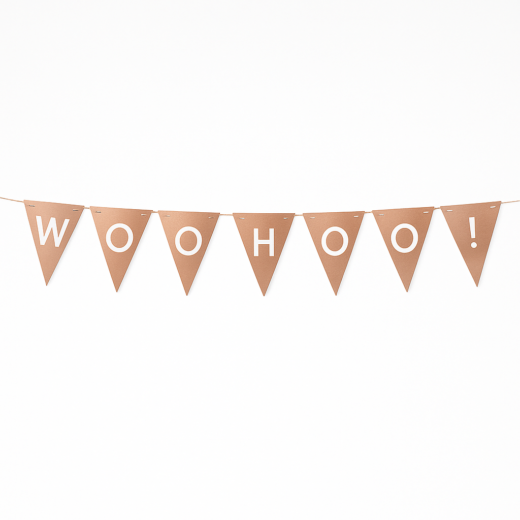Custom Rose Gold Pennant Banner with Letter Stickers