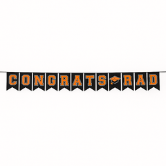 Orange Graduation Pennant Banner