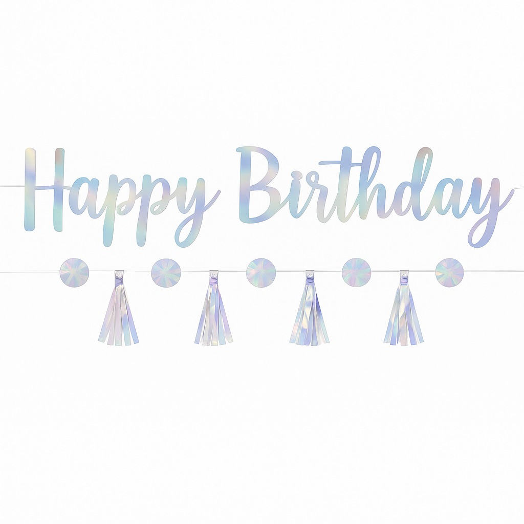 Iridescent "Happy Birthday" Luminous Letter Banner