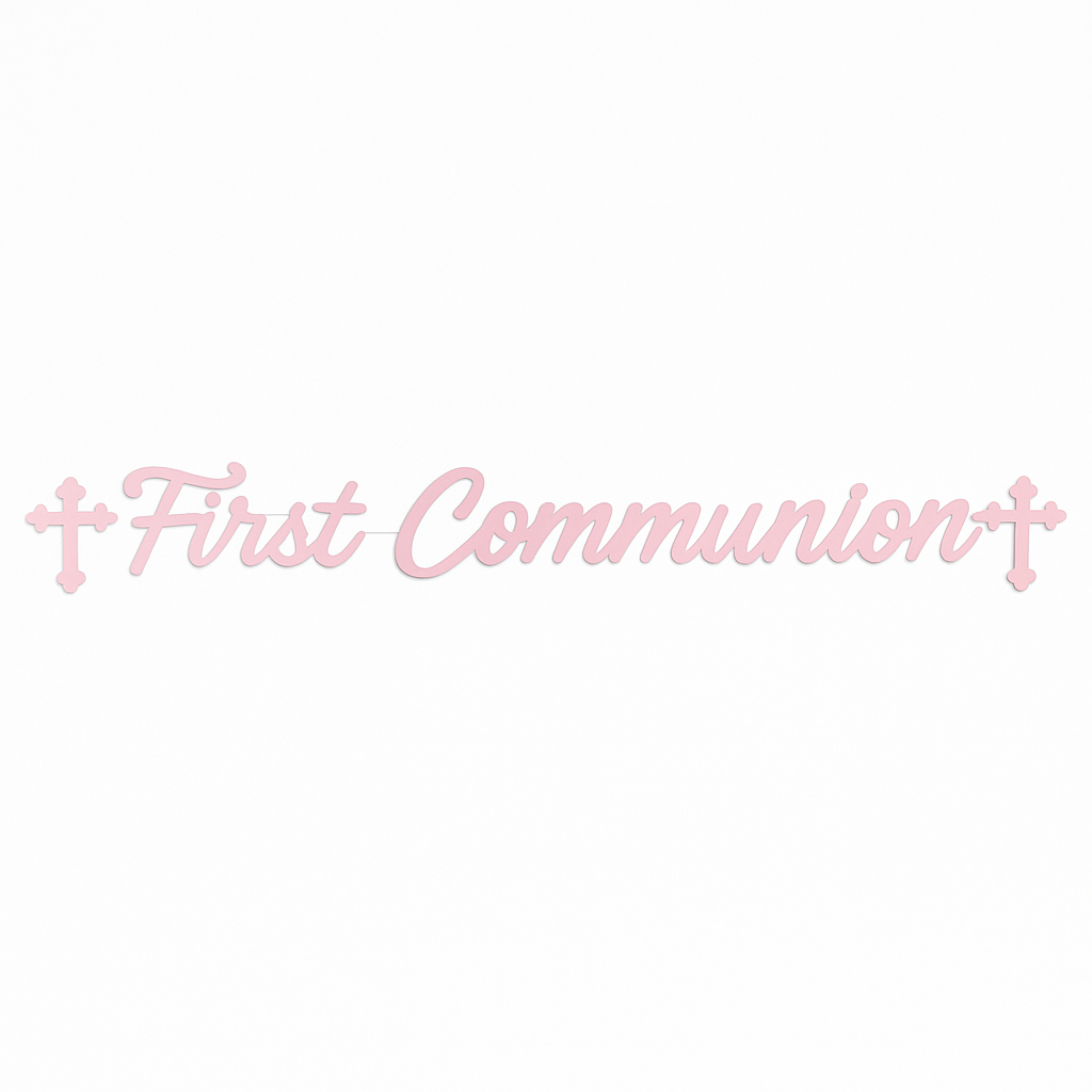 Elegant Pink First Communion Banner