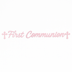 Elegant Pink First Communion Banner