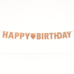 Metallic Rose Gold "Happy Birthday" Letter Banner