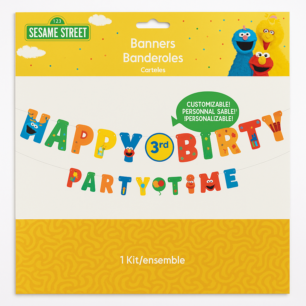 Sesame Street Jumbo Letter Banner Kit for Kids' Birthday Parties