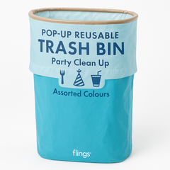 Caribbean Blue Pop-Up Reusable Trash Bin ‚Äì 13 Gallon