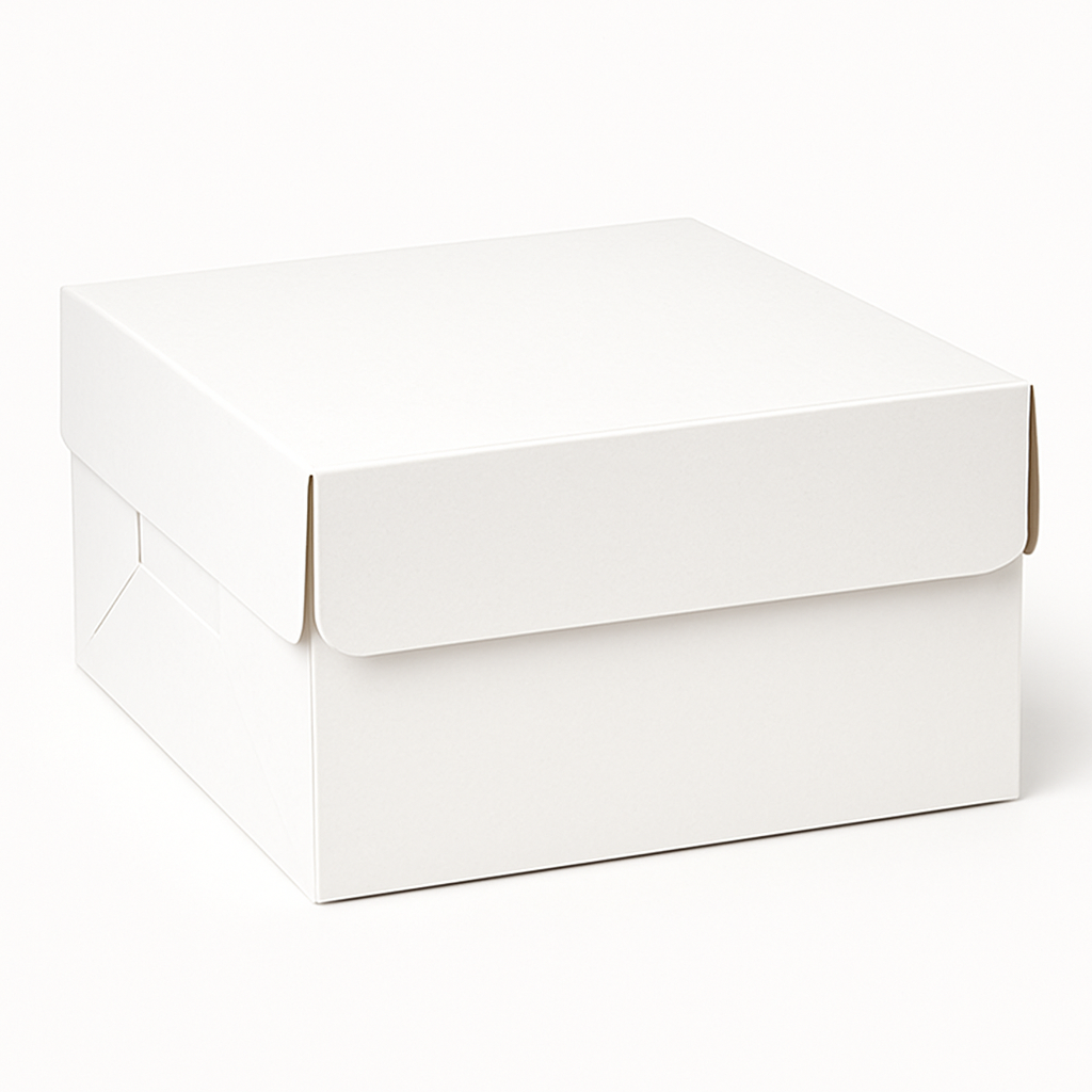White Square Cake Box - 10x10x5 Inches