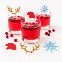 Festive Holiday Drink Toppers - Assorted Christmas Designs