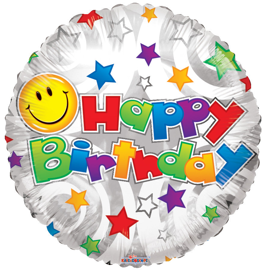 Bv Birthday Smiley White Balloon