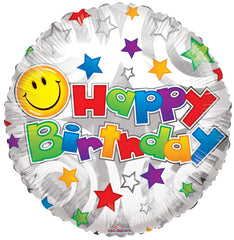 Bv Birthday Smiley White Balloon